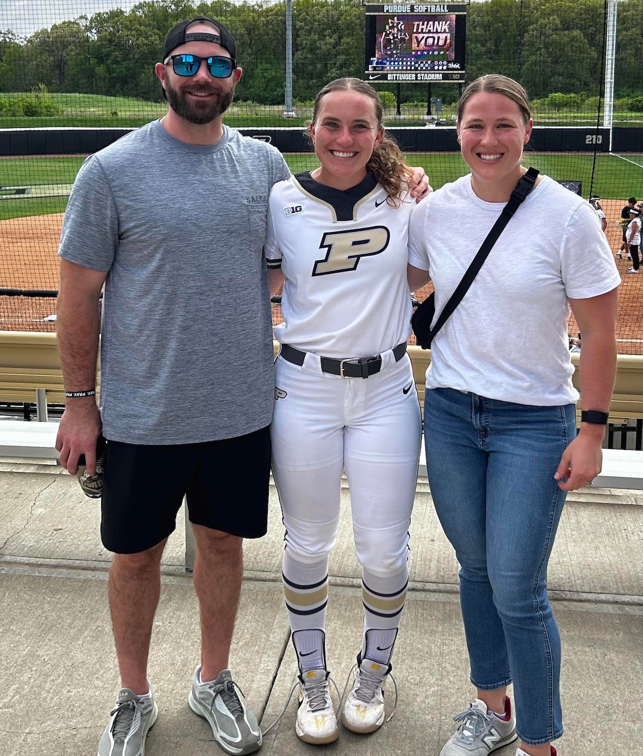 GSP athlete with family at Purdue senior day